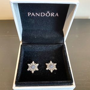 Pandora Crystallised Snowflake Earrings